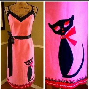 Adorable vintage black cat retro style wiggledress